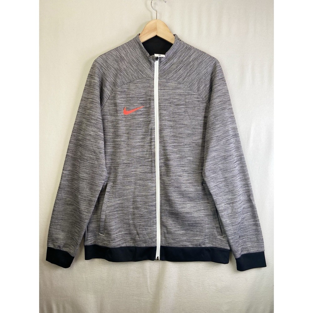 Nike Dri Fit Academy Track Jacket L Full Zip Training Soccer Lightweight Gray